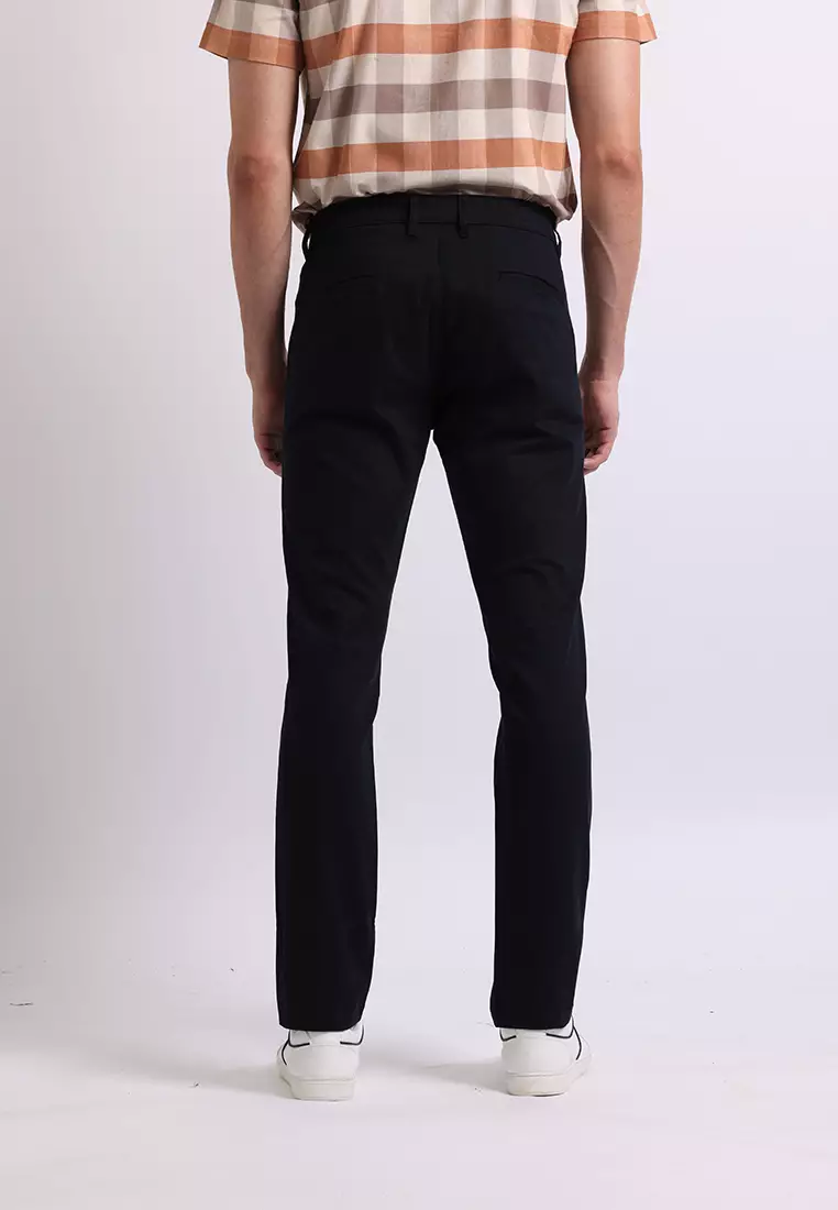 Manzone Celana Panjang Pria Chinos Slim Fit Roku - Black Warna Black