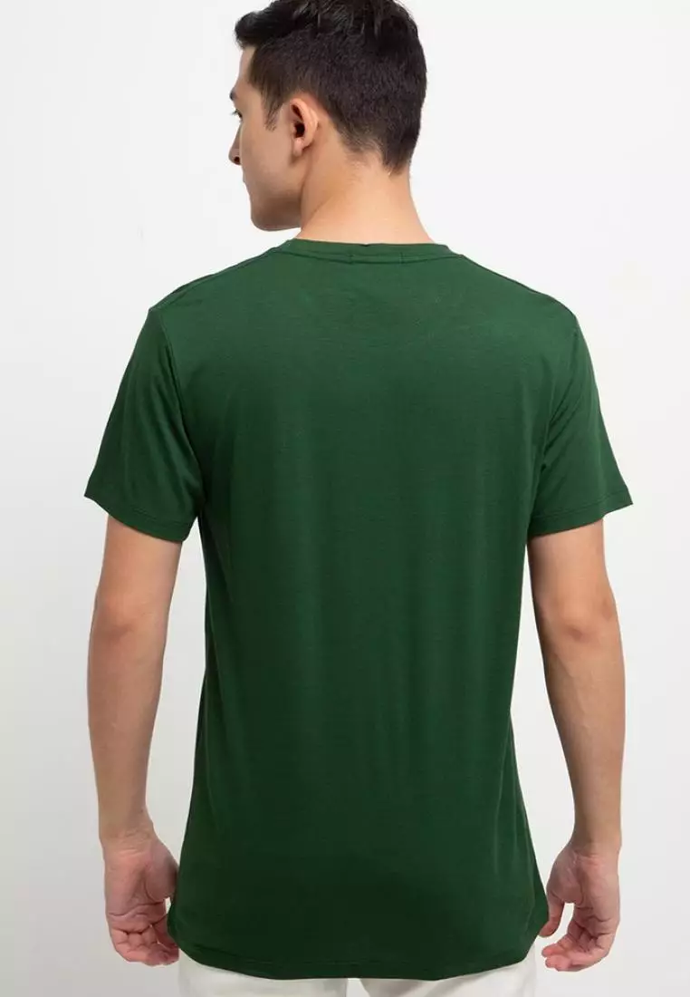 MTI03 Kaos Pria Simple Jepang Distro Small Dakir Katakana Underline Hijau