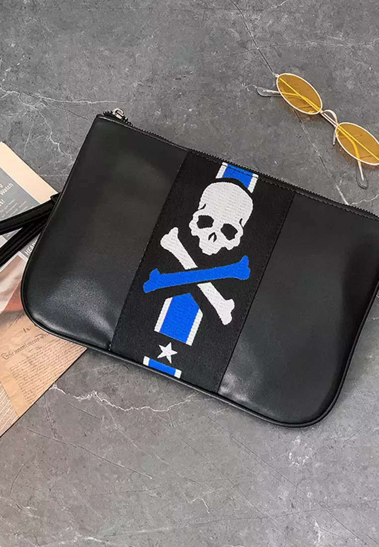 Buy Lara Men's Skull PU Leather Underarm Bag and Clutch (Handbag) Black 2024 Online ZALORA