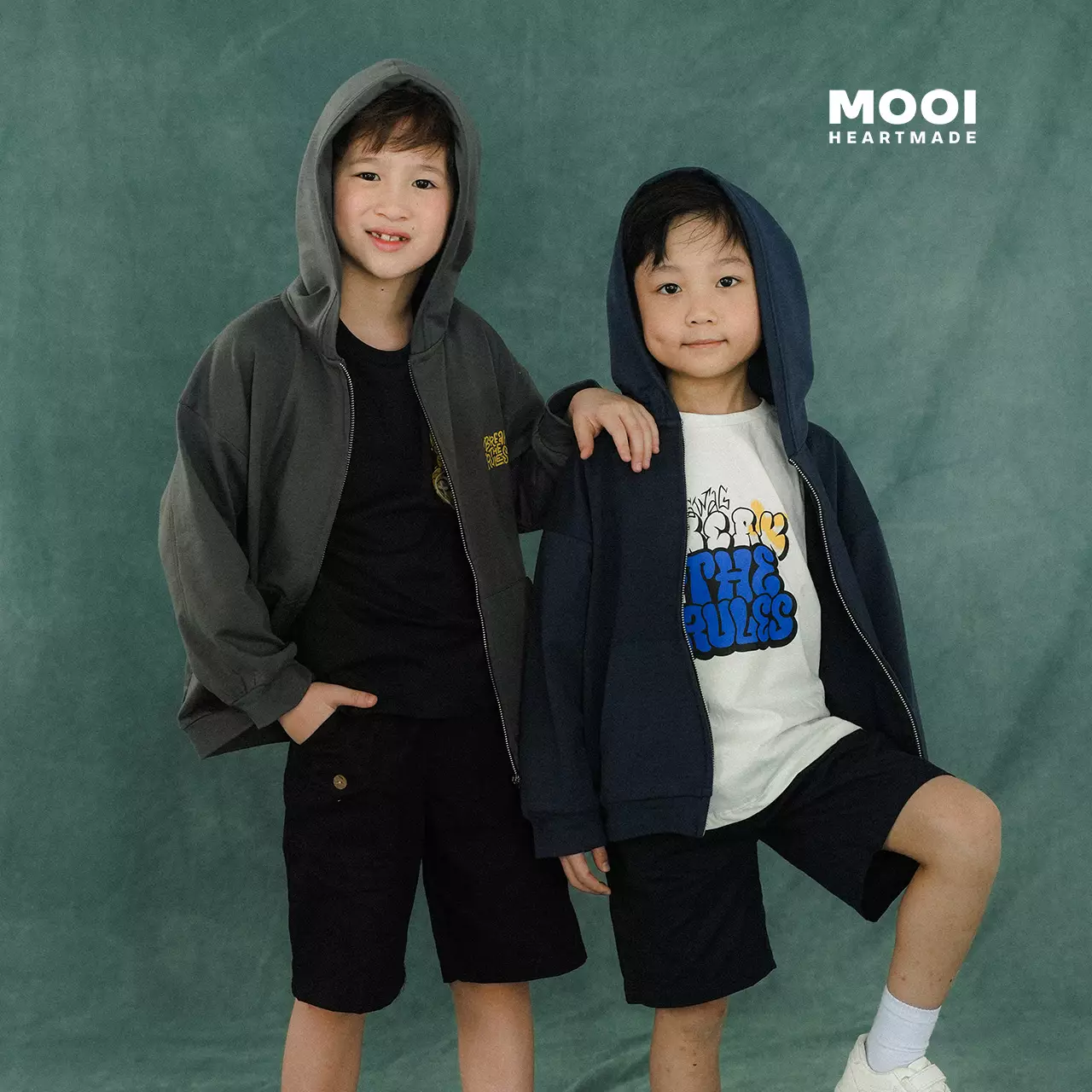 Mooi Atasan Hoodie Panjang Anak Theo Hoodie Jacket - Brown Sand