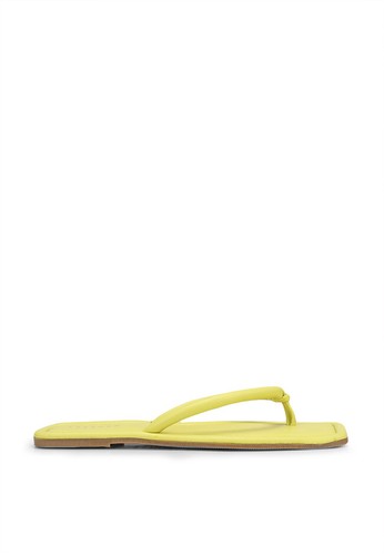 TOPSHOP yellow Prim Tubular Padded Toe Post Sandals D9C9ESH57BAC7FGS_1