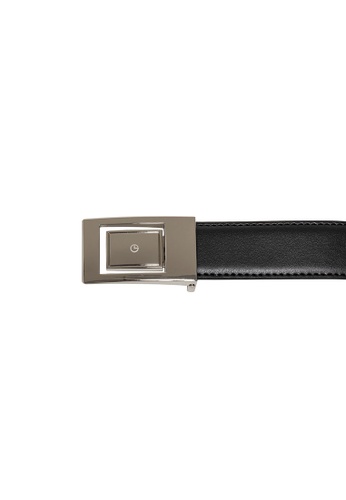 Buy Goldlion Goldlion Men Genuine Leather Plate Belt - Black Online ...