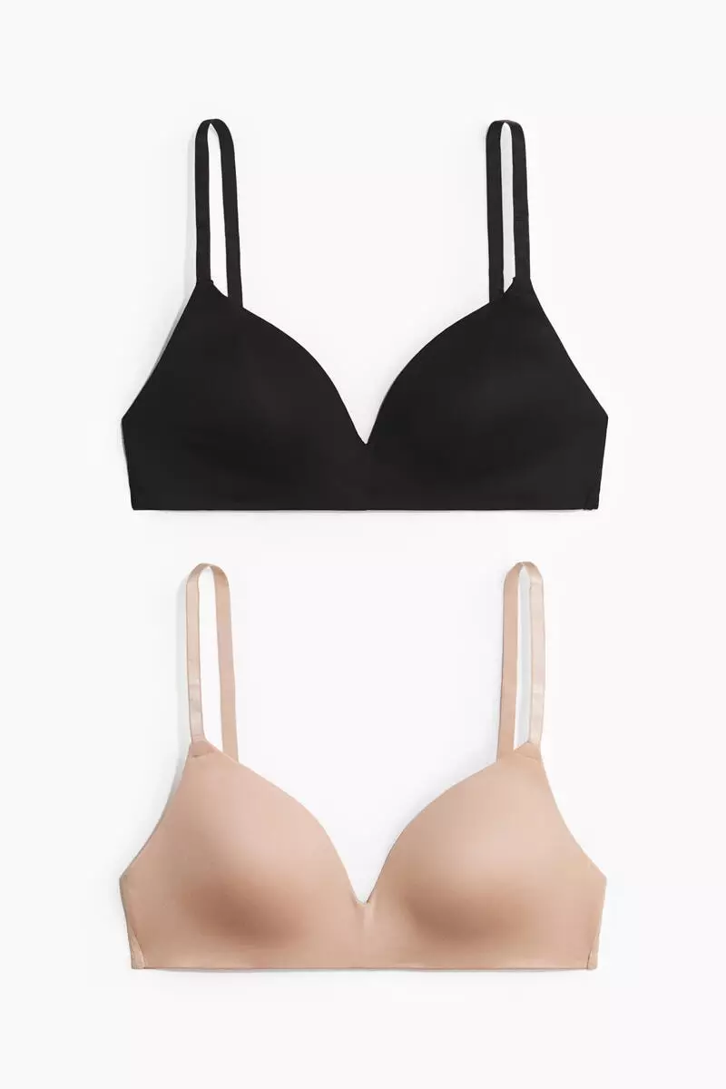 2-pack microfibre non-wired bras