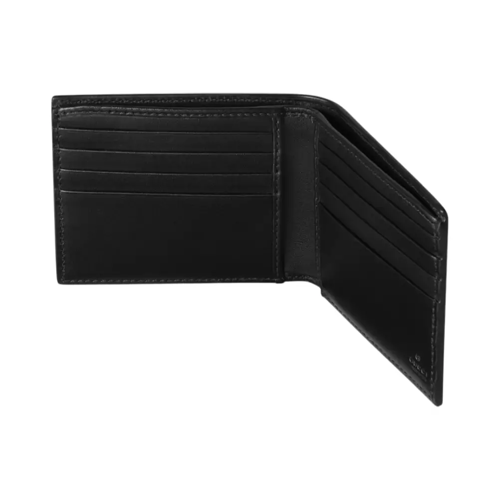 GG Emblem Bi-fold Leather Wallet Black