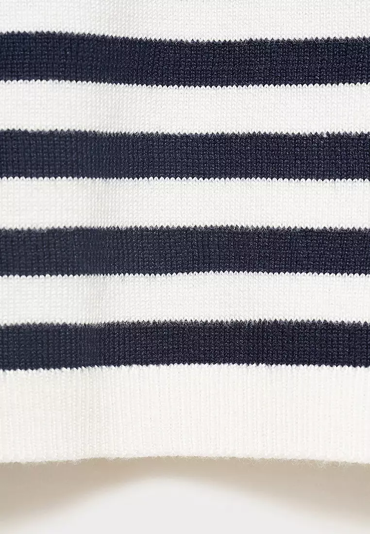 Striped Short-Sleeved Sweater