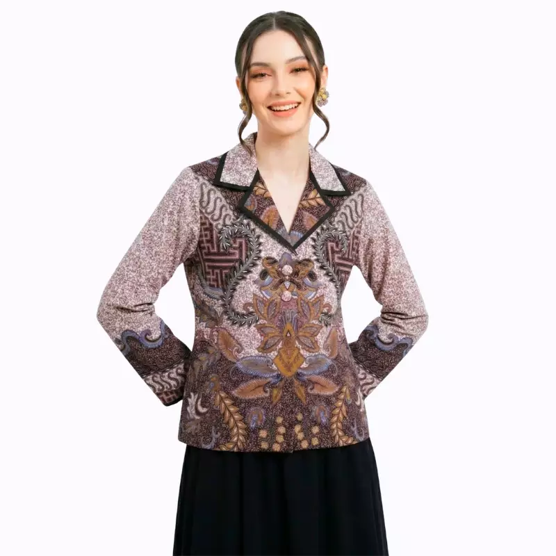 Blazer Batik Wanita - Bhatara Batik Kirei - Atasan Batik Modern Lengan Panjang