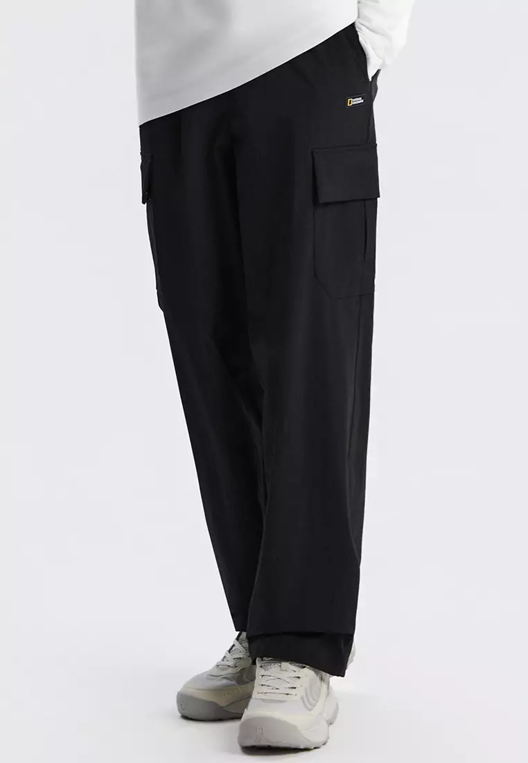 男女同款ARCHELON梭織彈性直腳長褲