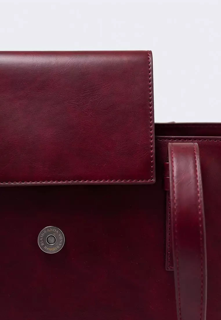 Ria Miranda Burgundy Nina Medium Box Bag