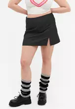 Monki short mini pleated skirt in black