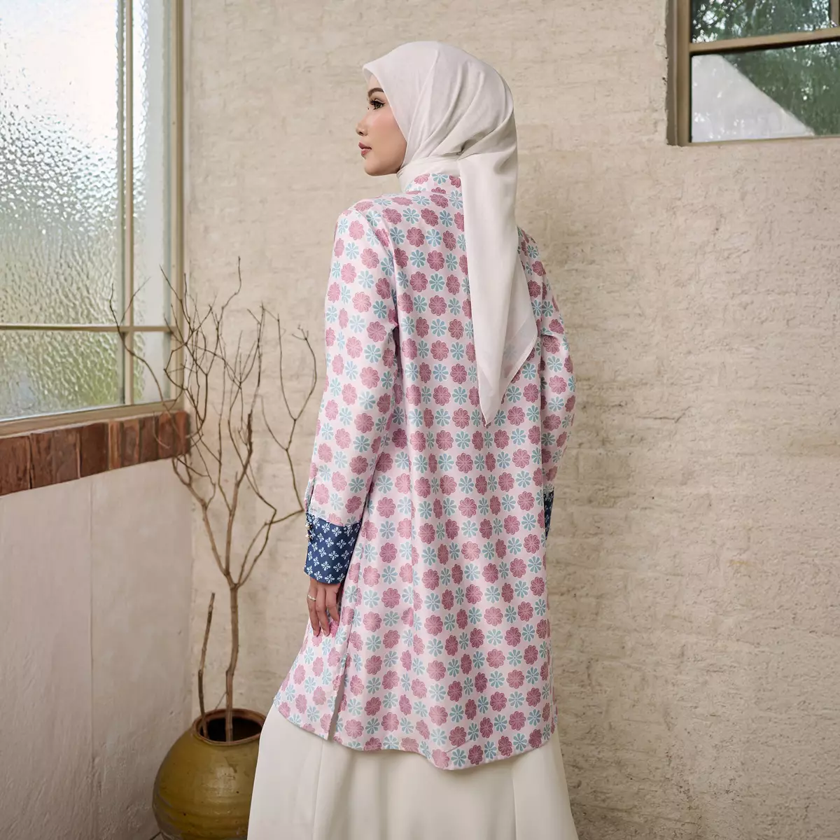 [Raya Collection] ZM Zaskia Mecca - Rienna Blue Pink Tunik Wanita | Primadona Series | Edisi Lilya Raya