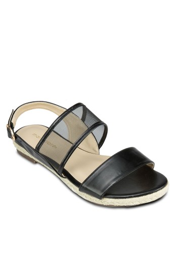 Falcon zalora時尚購物網的koumi koumi網眼繞踝平底涼鞋, 女鞋, 涼鞋