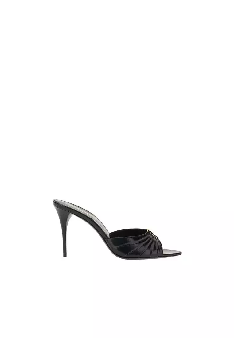 FLAT SANDALS IN MOSS YELLOW SUEDE AND LAMBSKIN