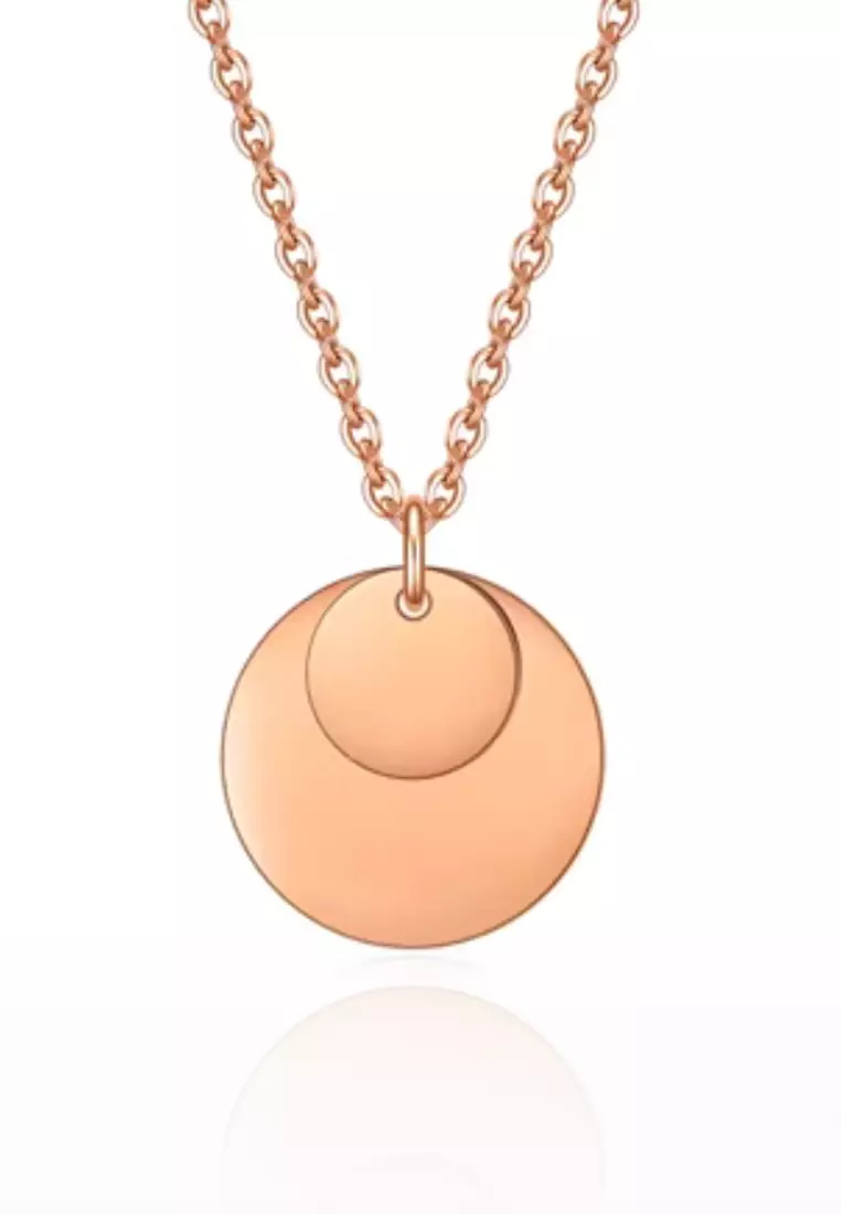 Gemina Double Pendant Necklace in Rose Gold