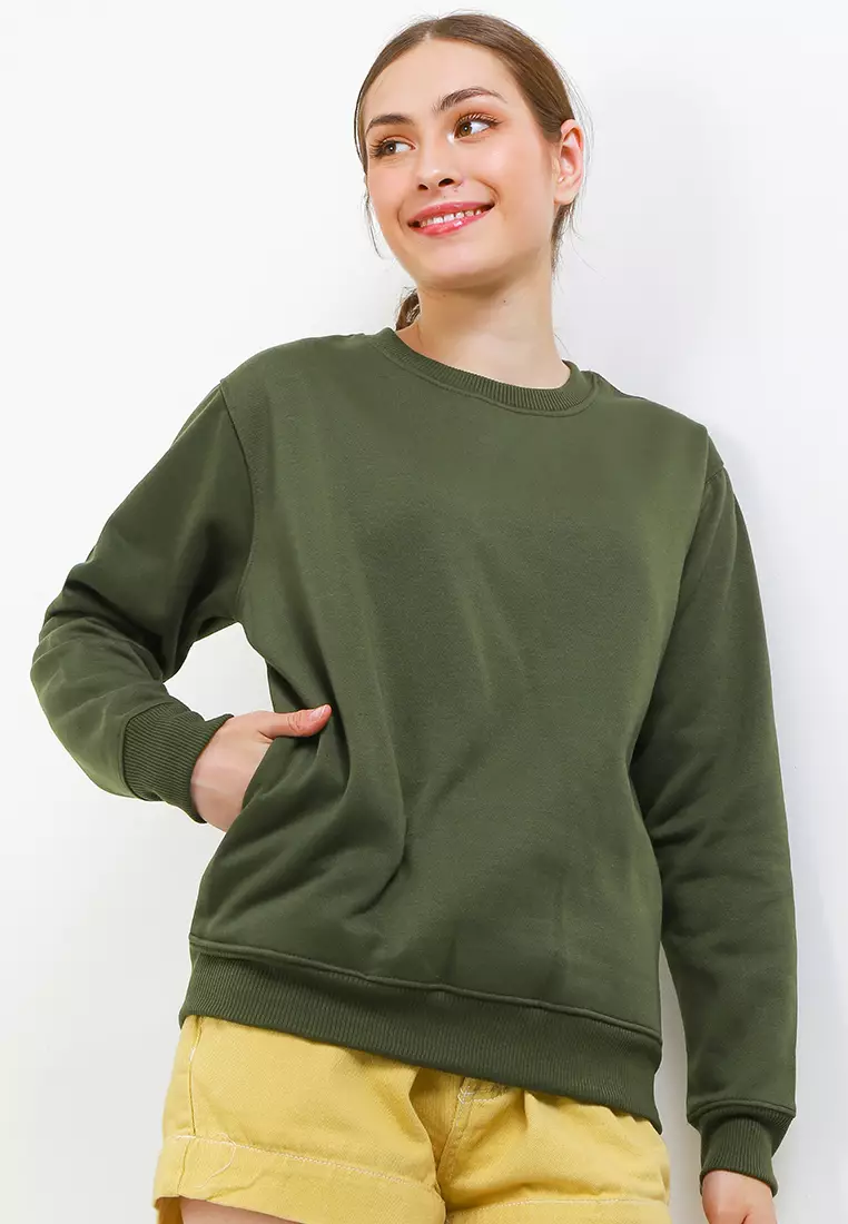 Cotton Well Sweater with Hidden Pocket Army | Jaket Tebal dengan Kantong Tersembunyi Hijau Olive