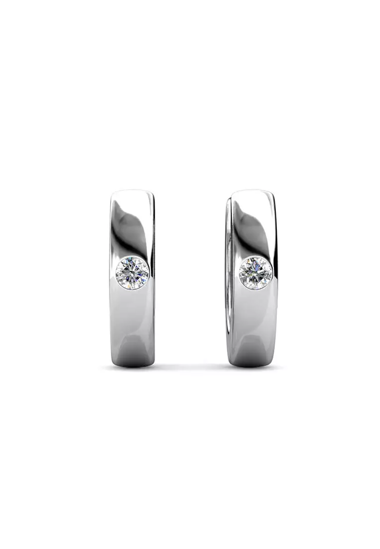 Her Jewellery Ring Earrings - Luxury Crystal Embellishments plated with 18K Gold