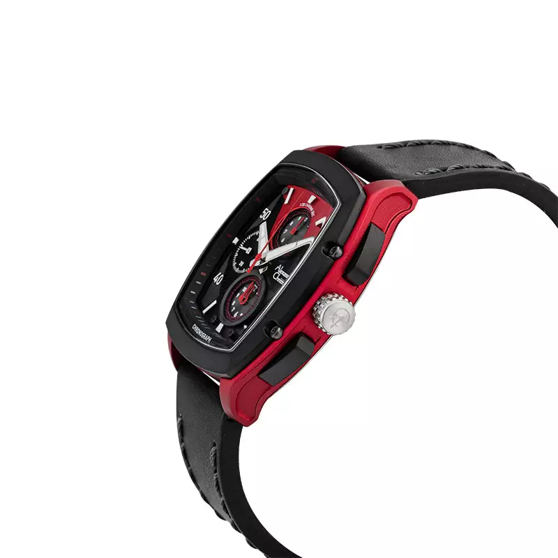 Jam Tangan Pria Alexandre Christie Chronograph AC 6610 MC LIPBARE Men Dual Tone Dial Black Leather Strap