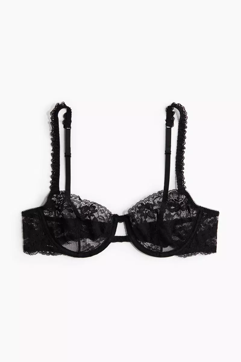 Underwired lace bra