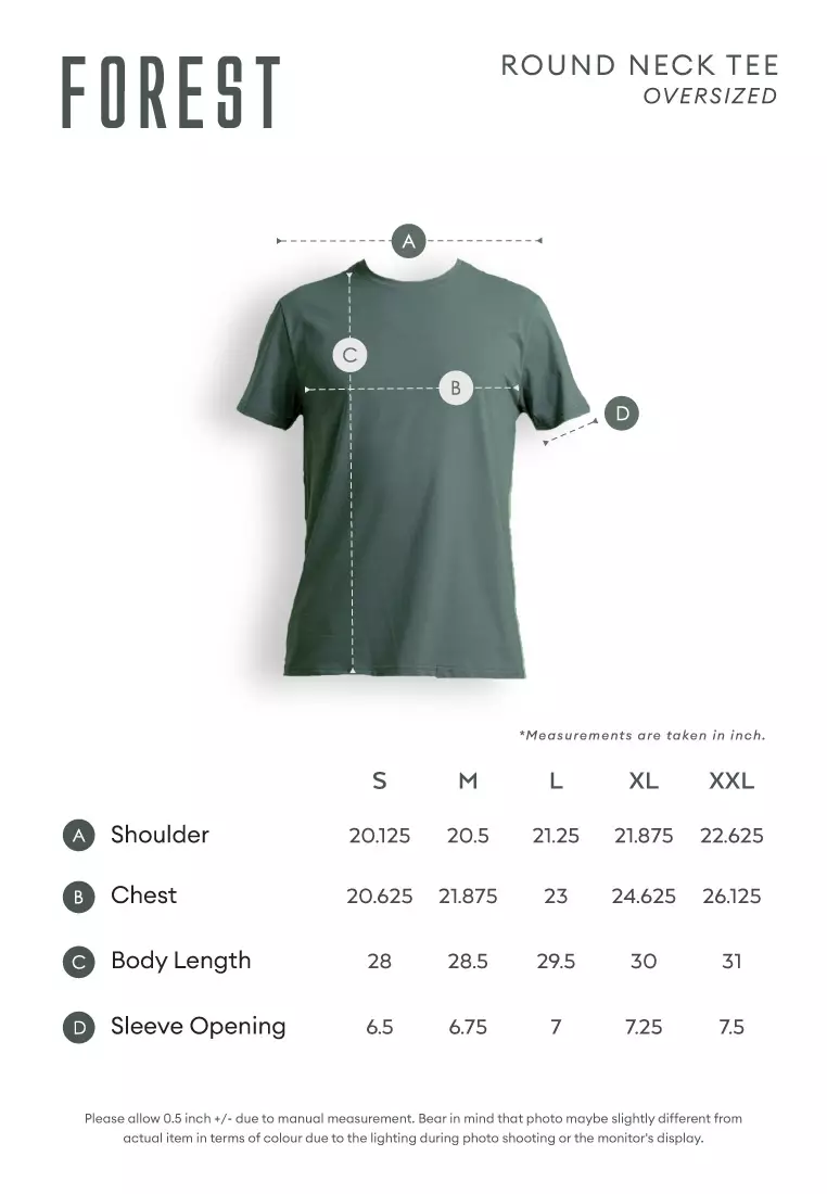 Forest Oversized Premium Cotton Short Sleeve Round Neck T-Shirt Men Casual Tee | Baju Lengan Pendek Lelaki - 621415-01Black