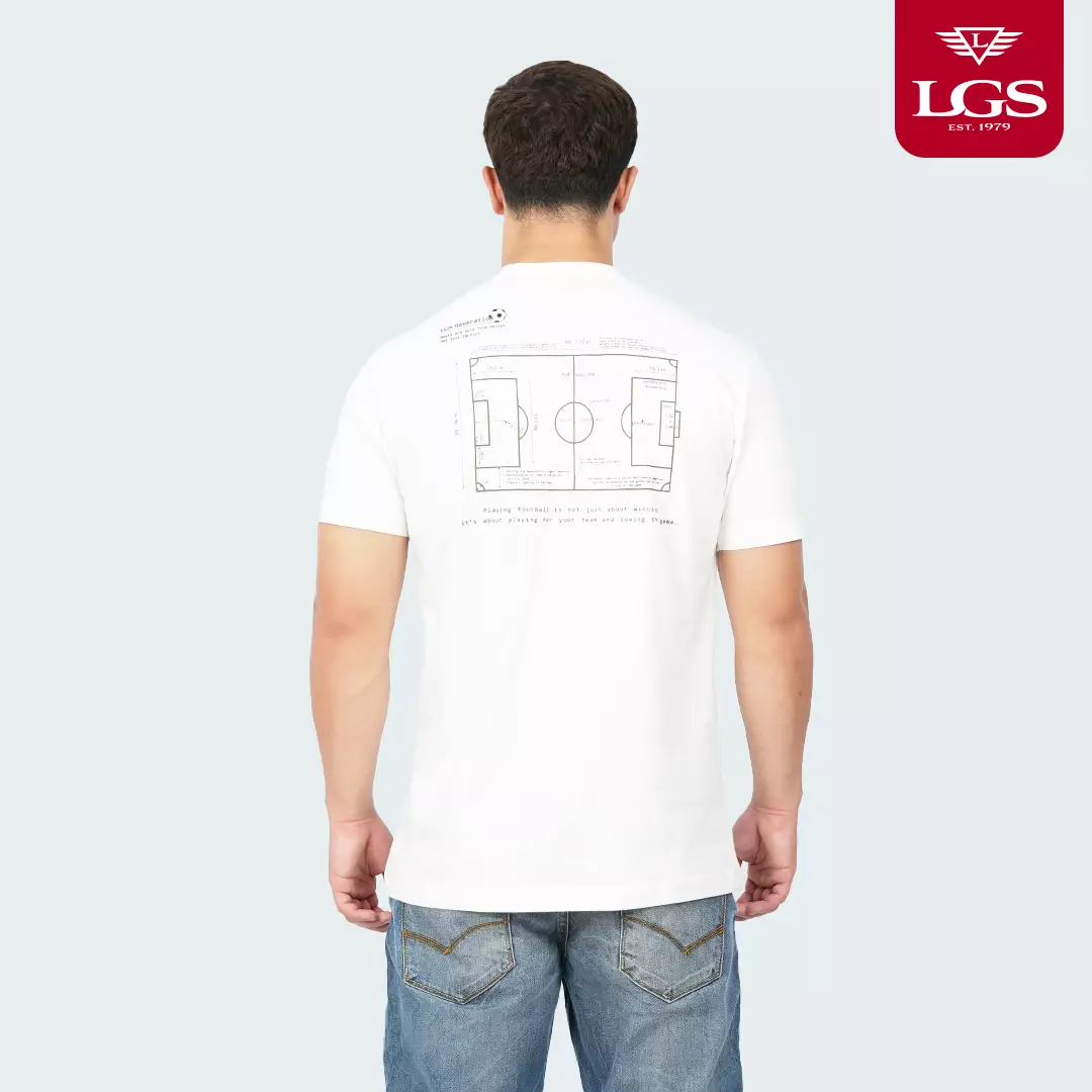 LGS - Kaos Grafis Pria - New Collection - Slim Fit - Youth - Gambar Sablon - Slim Fit - Katun - Putih - GTS.878.N307.22.C