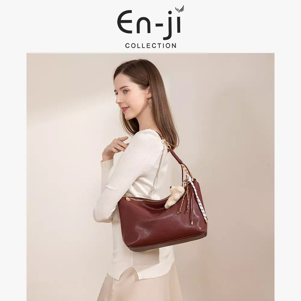 En-ji Nodam Shoulderbag Wanita Warna Nougat