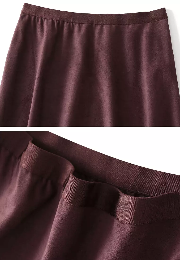 ‌Draped Suede Umbrella Skirt AF-2218