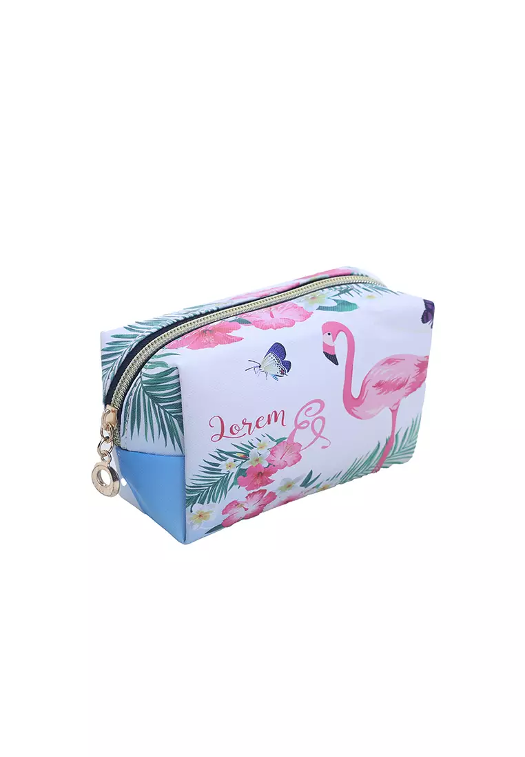 L.Blend Cosmetic Bag Large Flaminggo White