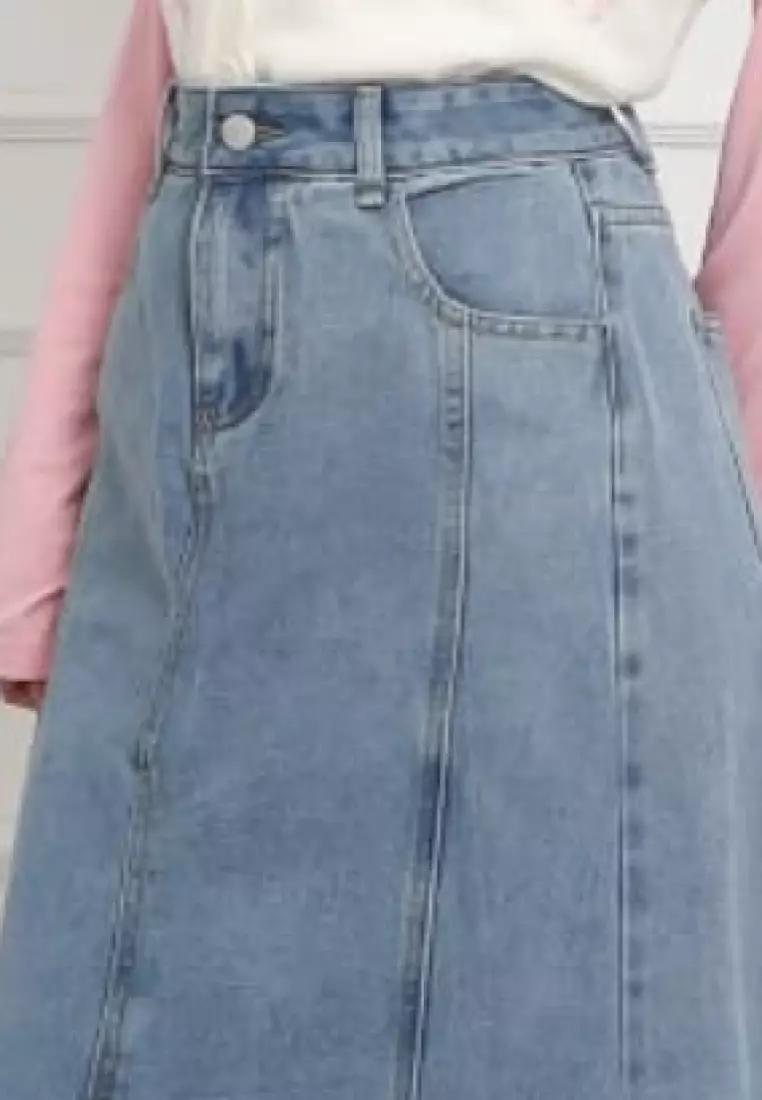 Gresella Skirt Slit in Blue