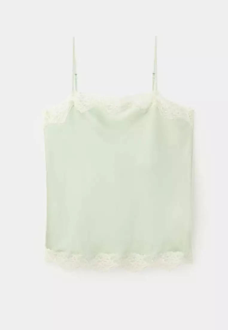 Lace Detail Satin Top