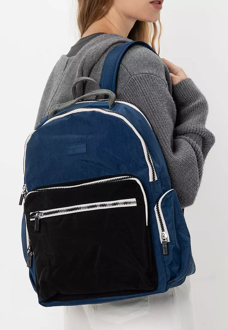 Colour Block Nylon Large Backpack