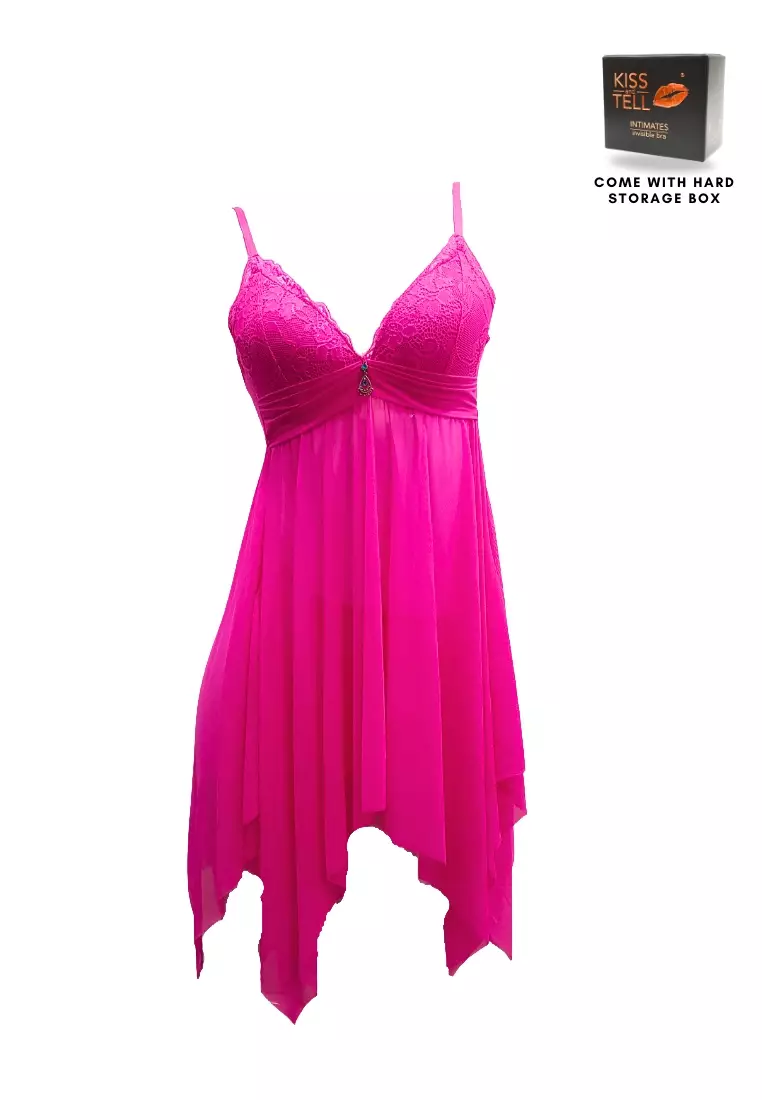 Premium Elvira Lingerie Corset Night Gown Nighties Teddy in Pink