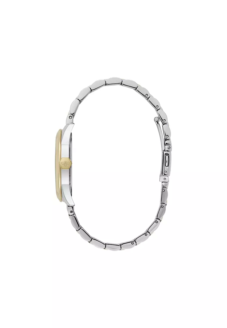 Olivia Burton Sports Luxe Silver White  Dial Hex Second Hand Detail 3 Link Bracelet 34mm - 24000250