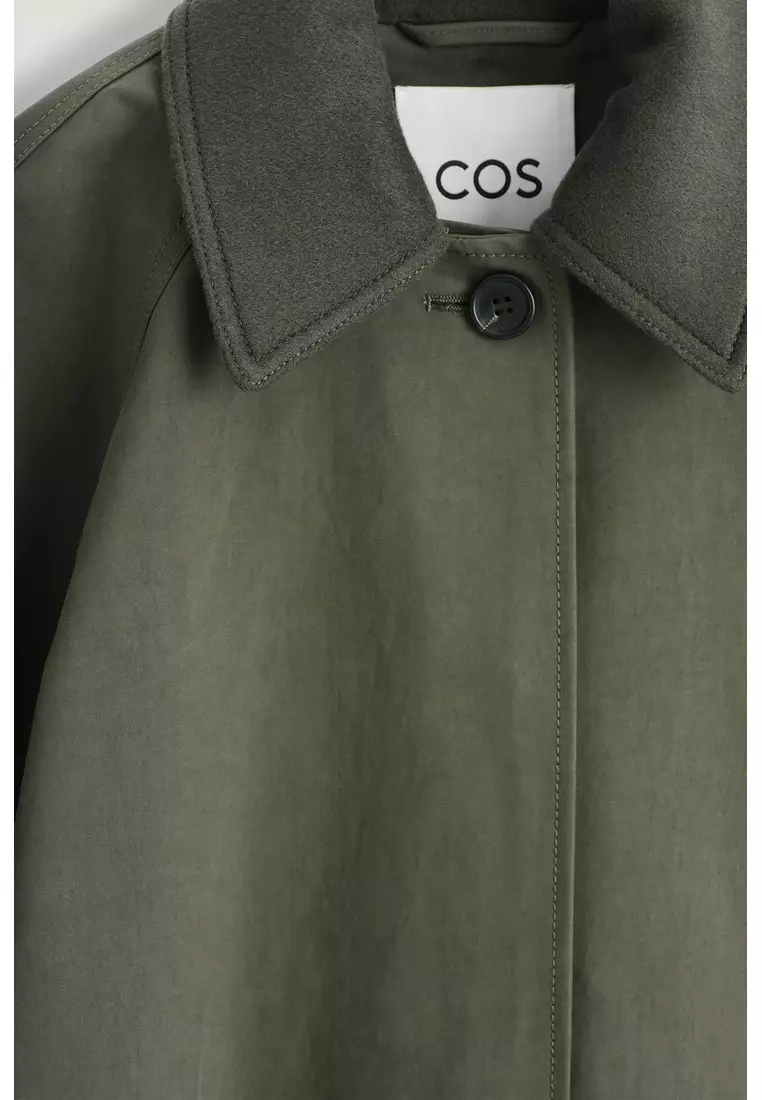 WOOL-TRIMMED CAR COAT