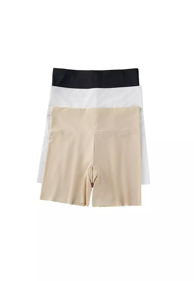 Set of 3 Women High Waist Seamless Safety Shorts