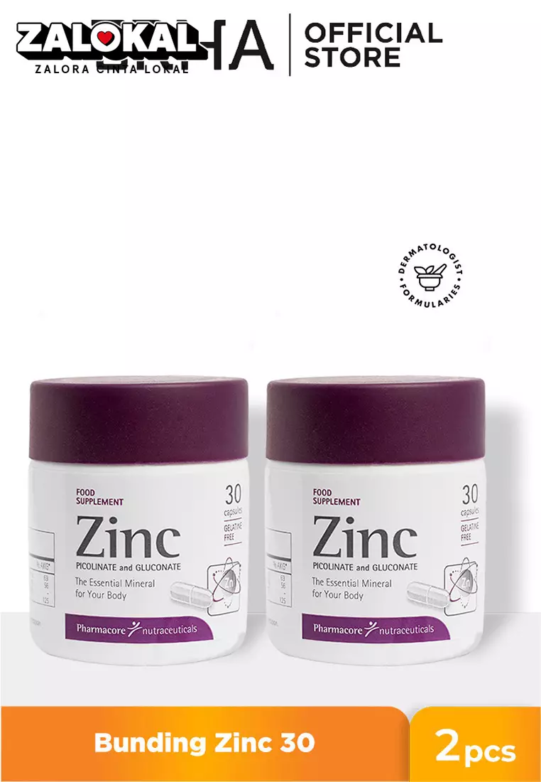 Jual Erha ERHA Zinc 30 (Zinc Picolinate 50mg Gluconate 50mg) 30 kapsul (2Pcs) Original 2024