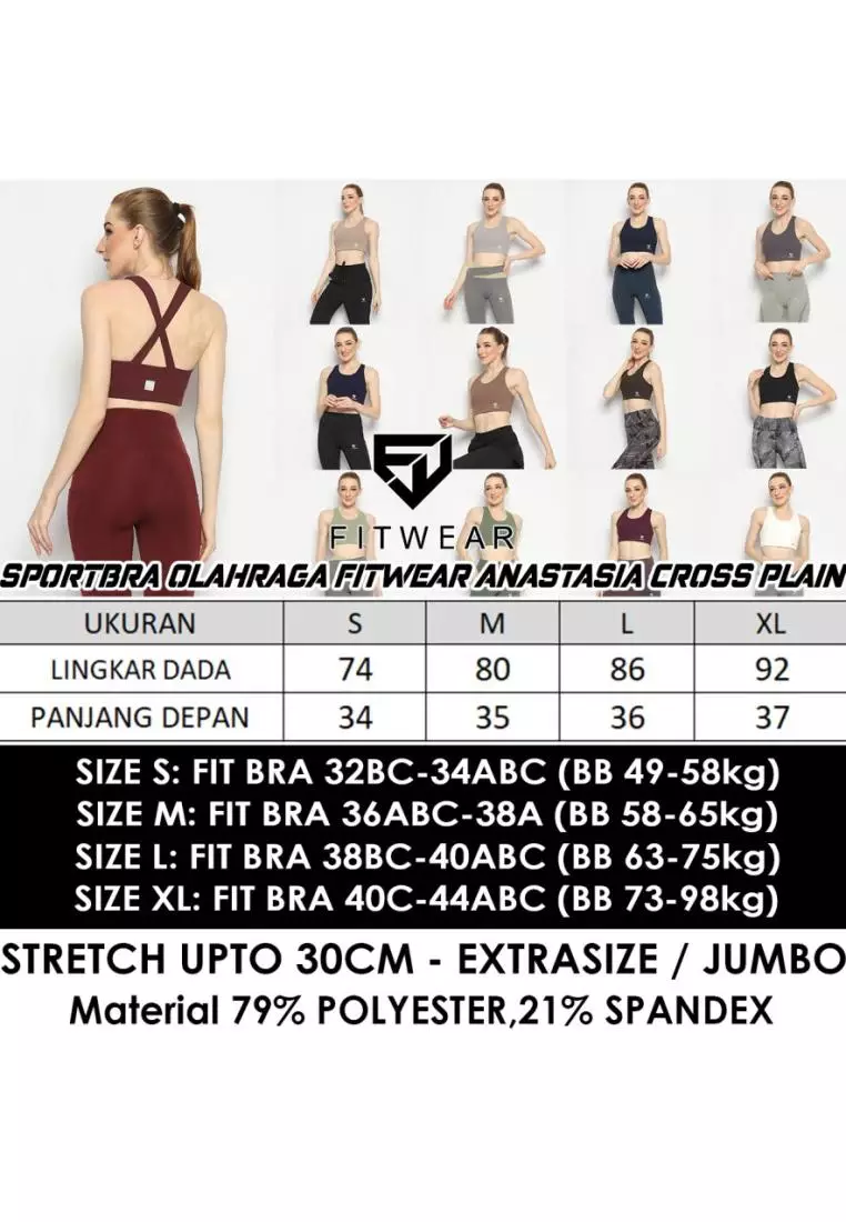 Fitwear - Sportbra Olahraga Wanita ANASTASIA [CROSS PLAIN] - NAVY