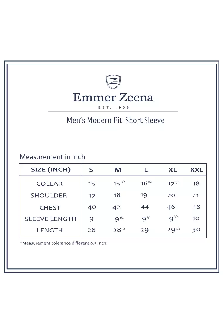 Emmer Zecna - Men’s Bamboo Mix Modern Fit Check Short Sleeve 8626C-2215