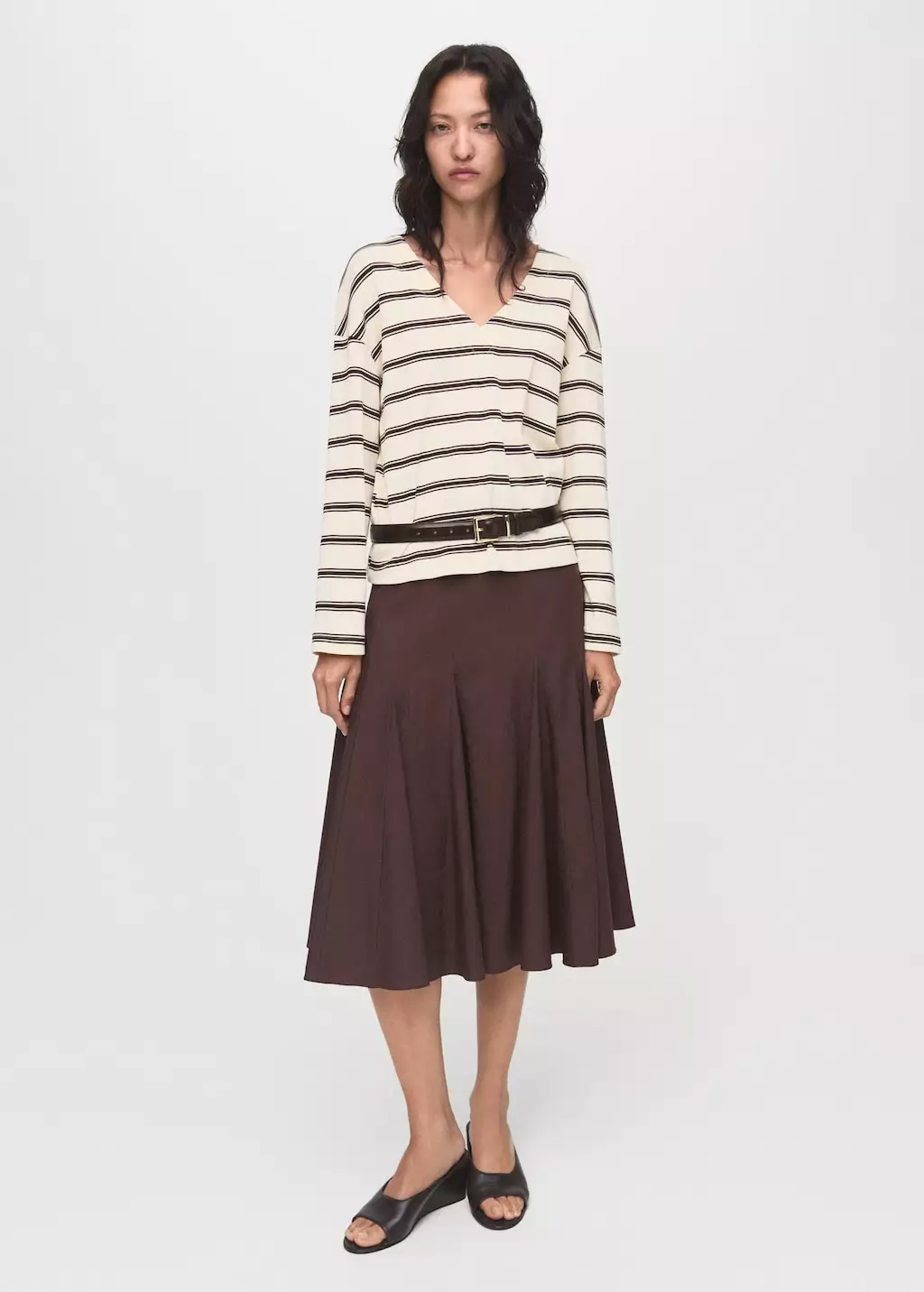 Sweater garis-gari katun kombinasi