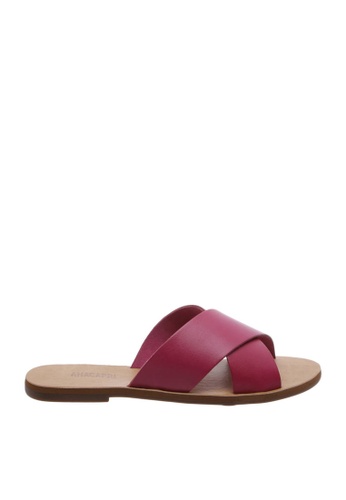 Anacapri 粉紅色 Cross Flat Sandals 70D92SH8BF713FGS_1