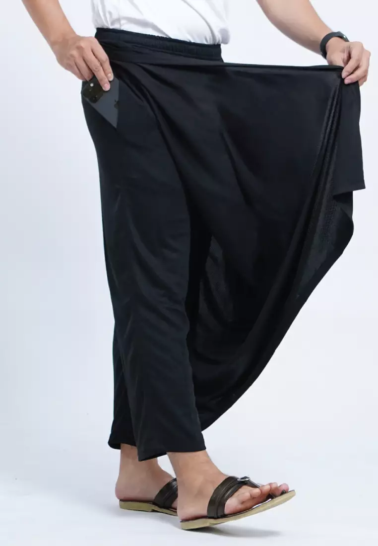 Tiento Sarung Celana 2in1 Saku Dry Fit Hitam Ramadhan