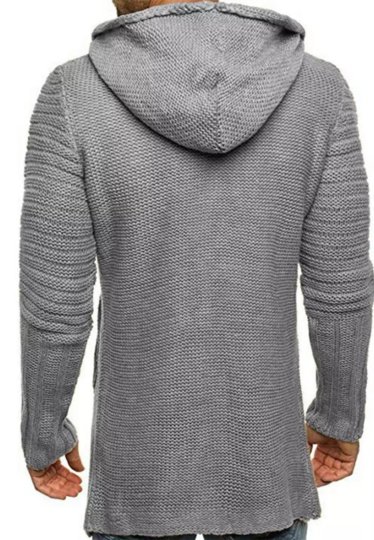Mens hooded cardigan sweater outlet
