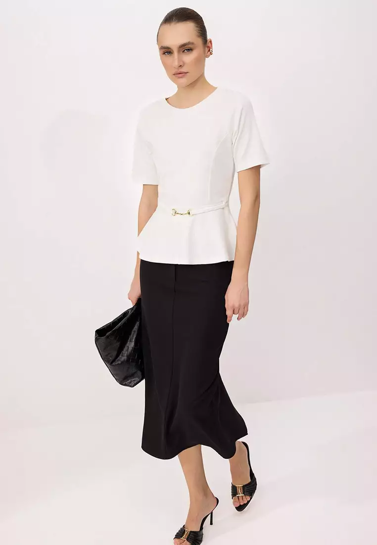 Peplum Raglan Sleeve Blouse