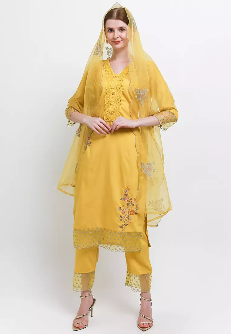 Chanira Festive Pernela Tunic Set-Mustard