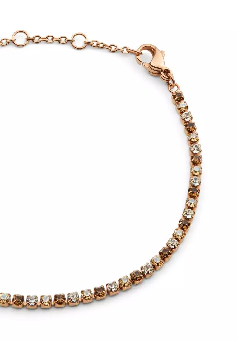 Classic Tennis Bracelet Honey Combo Rose Gold - Unisex Bracelet for women and men stainless steel Bracelet DW Official Authentic Original 手鍊 不鏽鋼手鍊 DW 官方正品原裝
