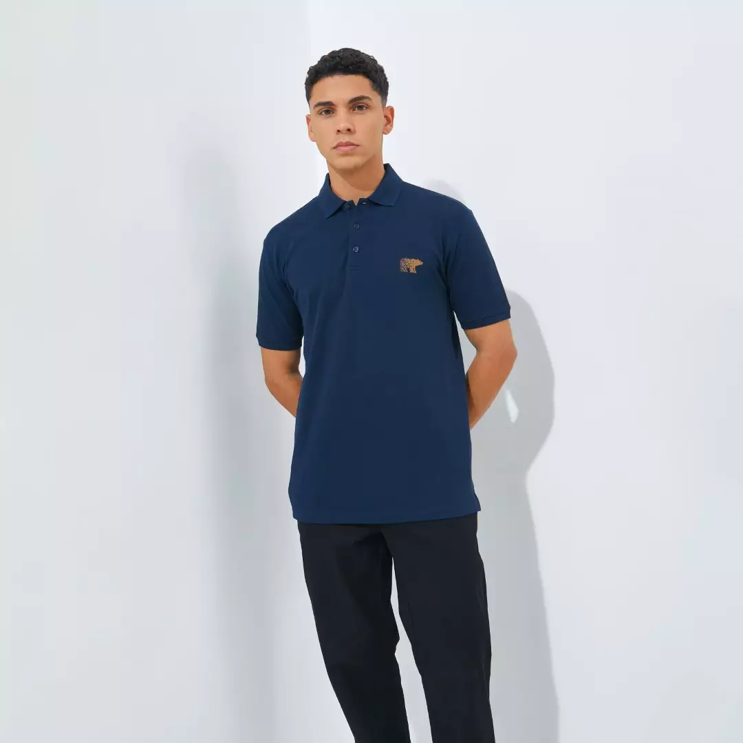 Jack Nicklaus Matrix Polo Shirt Pria Regular Fit Navy Colour Navy