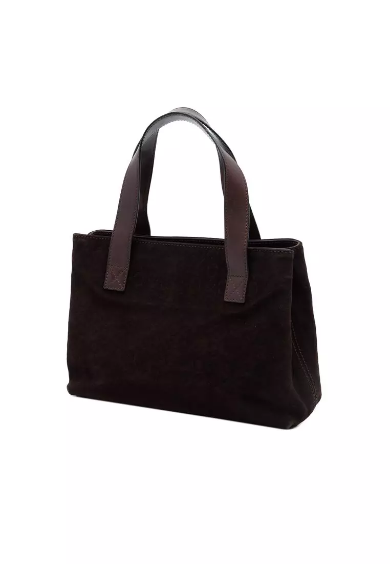 Pre-Loved Celine C Macadam Suede Handbag