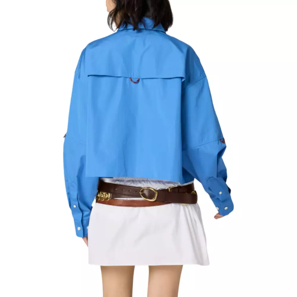 Boxy Poplin Shirt Periwinkle Blue