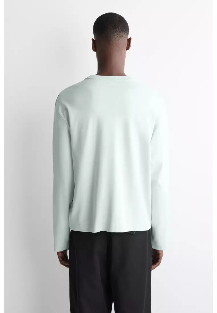 RELAXED JERSEY INTERLOCK LONG-SLEEVED T-SHIRT