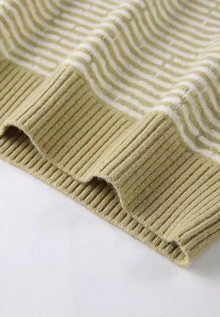 Fashion Colorblock Turtleneck Long Sleeve Sweater