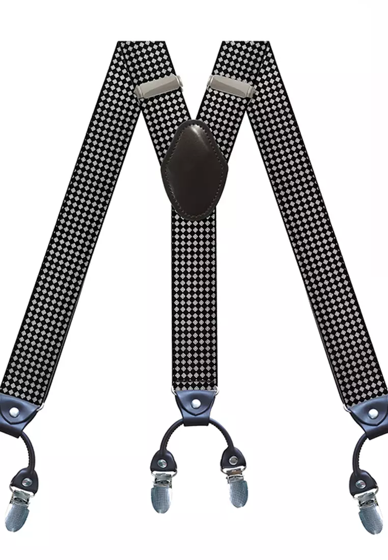 Men's Adjustable Elastic 6 Clips Suspenders