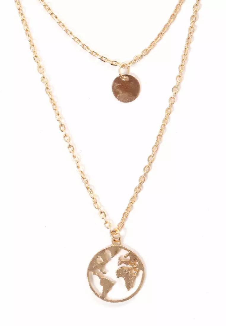 Kalung Wanita Bermotif K14 Design Elegant Premium Quality - Gold